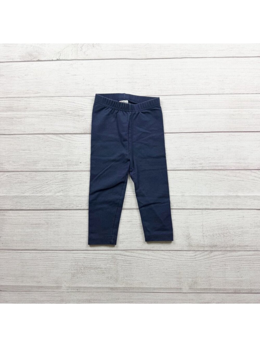 Hanna Andersson Girls Navy Blue Elastic Waist Leggings 18-24 Months